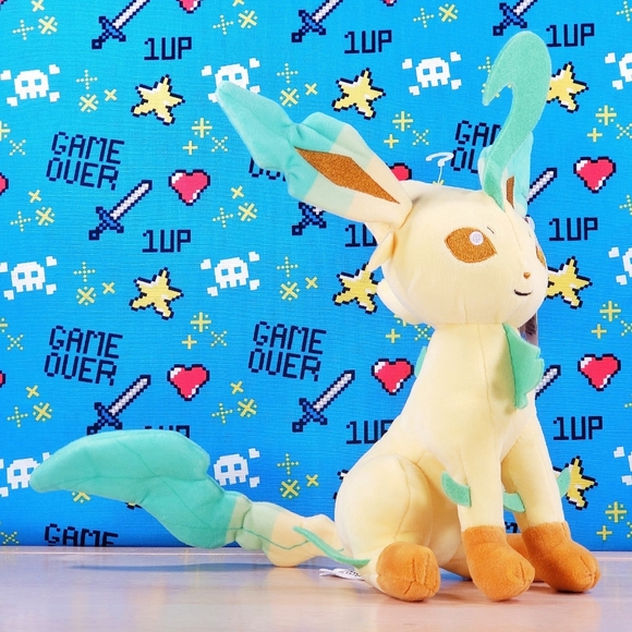 Jazwares Pokemon Leafeon Phyllali Folipurba 9" Video Game Exclusive HTF Plush - Picture 2 of 8
